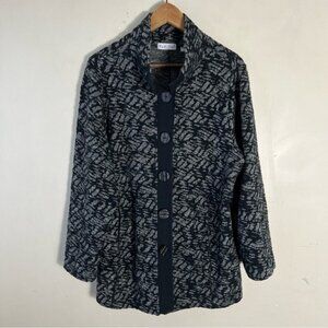Habitat Womens size L Textured Sweater Cardigan Jacket Blazer Lagenlook Artsy